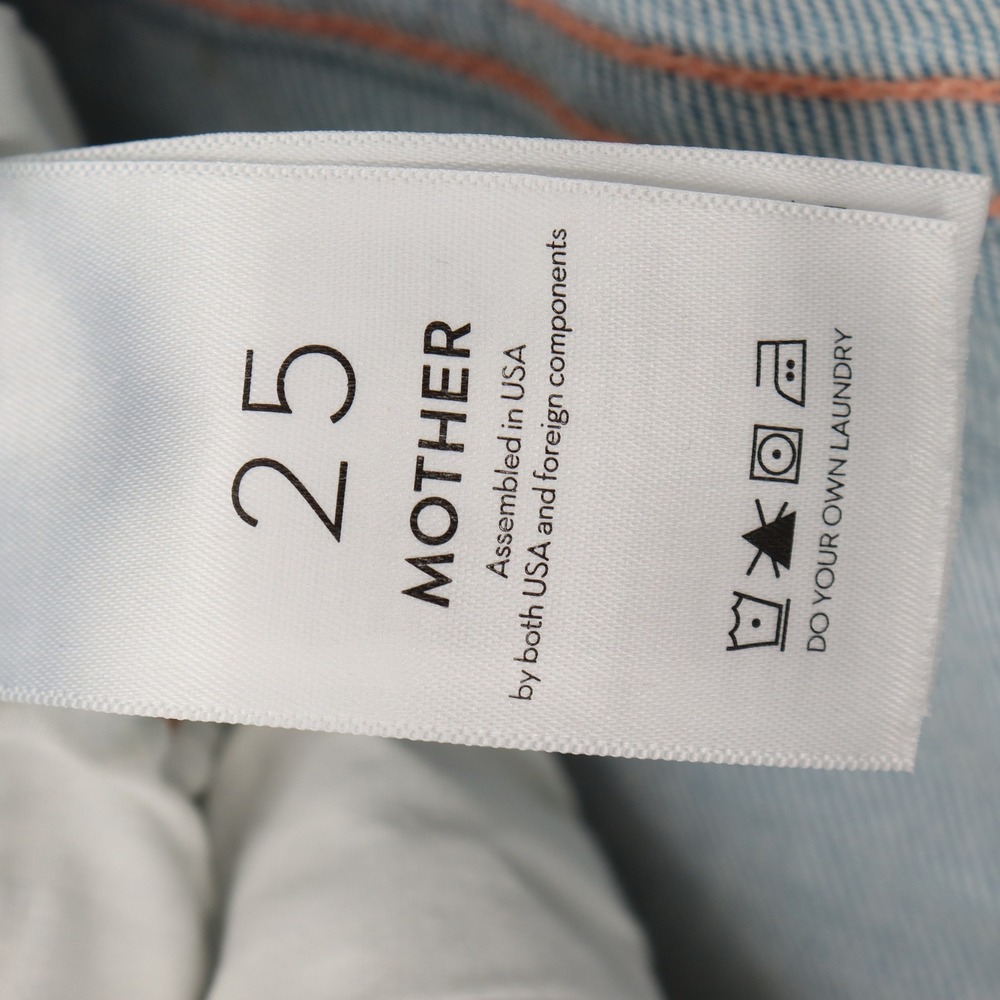 MOTHER The Weekender Flare Jeans Free Hugs Light Wash Distressed Denim Size 25 - Picture 4 of 10